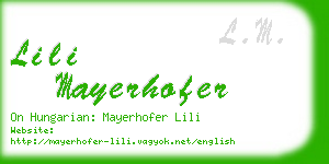 lili mayerhofer business card